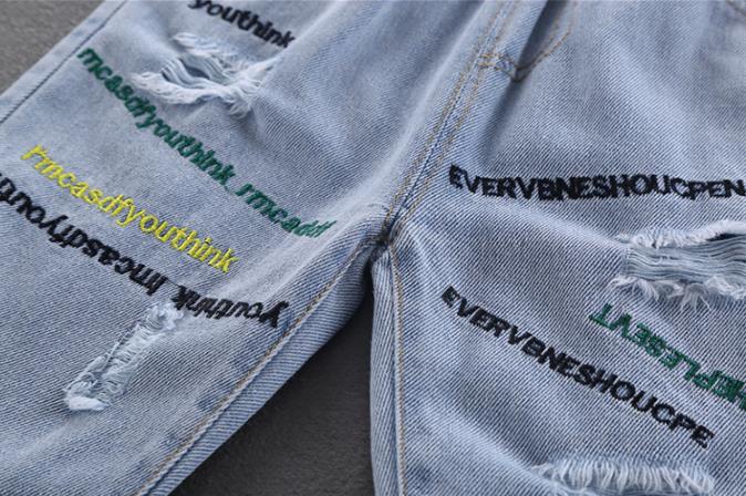 Pantalones vaqueros con agujero roto para niños y niñas, jeans rasgados, informales, sueltos, para primavera y verano,