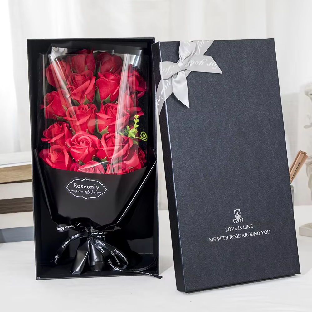 Künstliche Blumensträuße Rosenstrauß Geschenkbox für Freundin murmeln Weihnachten Valentinstag Geburtstag Hochzeitsgeschenk