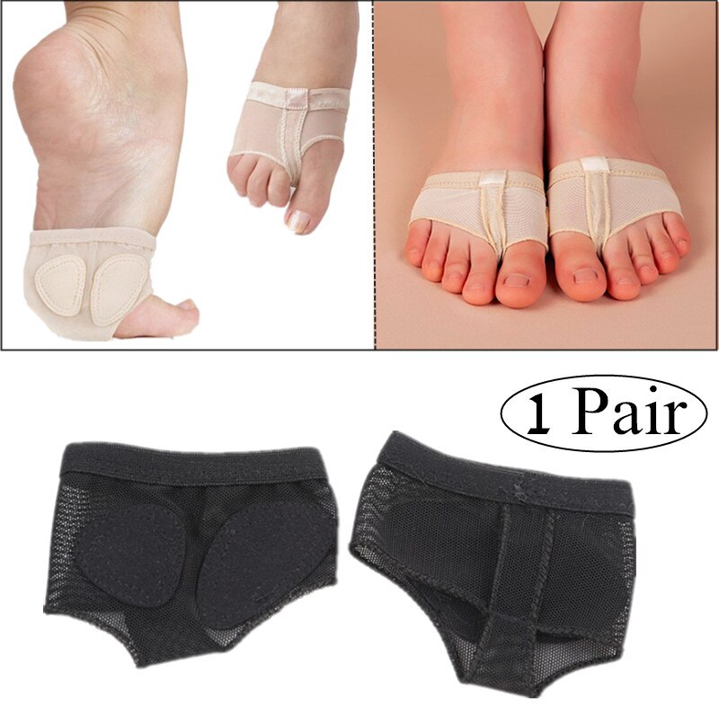 1 paar XS-XL Atmungsaktive Bauch Dance Ballett Halb Sohle Elastische Kappe Pad