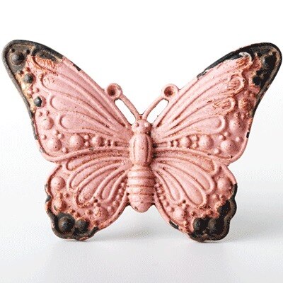 Mediterranen Stil Einzigen See Schmetterling Griff retro Kleiderschrank Katze Schwanz Doppel See Griff und Knopf Schublade Zauberstab Montiert Knopf: Rosa Single Loch