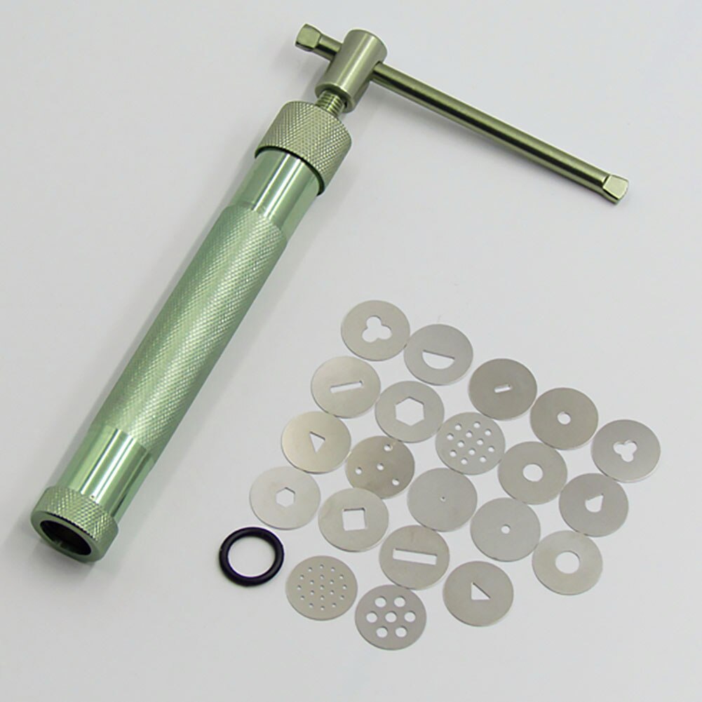 Paste Extruder Clay Fondant Cake Tool Bakeware Gun Sculpture Mold Craft With 20 Tips Stainless Steel #3
