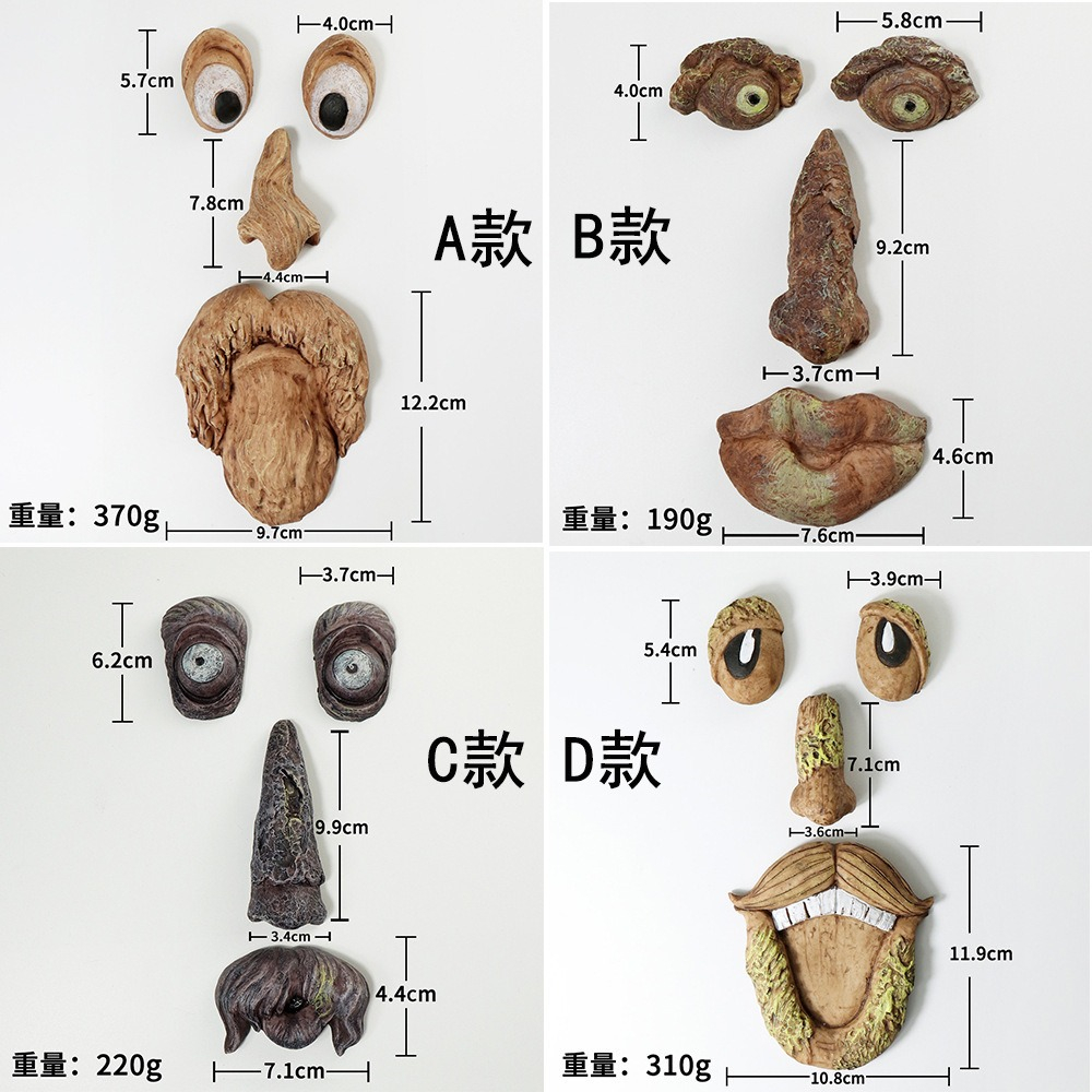 Drôle vieil homme arbre visage Hugger jardin Art extérieur arbre amusant écorce fantôme visage Sculpture fantaisiste arbre visage jardin décoration