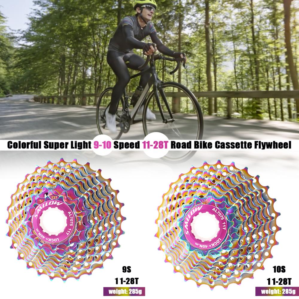 9/10 Speed Bike Freewheel Rainbow Ultralight Freewheel 11-28T Road Bike Cassette Flywheel Bicycles Kit Bike Accessories