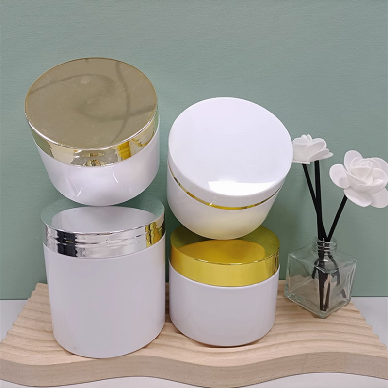 10 stk./parti 250/300/500ml plastik kosmetik creme krukker med galvanisering låg plastikpotte opbevaringskrukke kæledyrsbeholder tomme maddåser