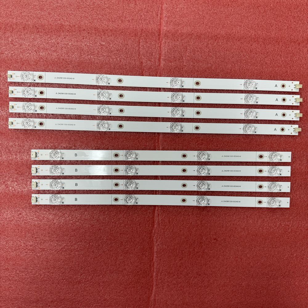 4 unids/set tira de LED 8LED para Hisense H43A6100 43H6E 43R6E 43H7608 43R6109 Sharp LC-43N7003U TV43-4X8 43RGE JHD425S1U51