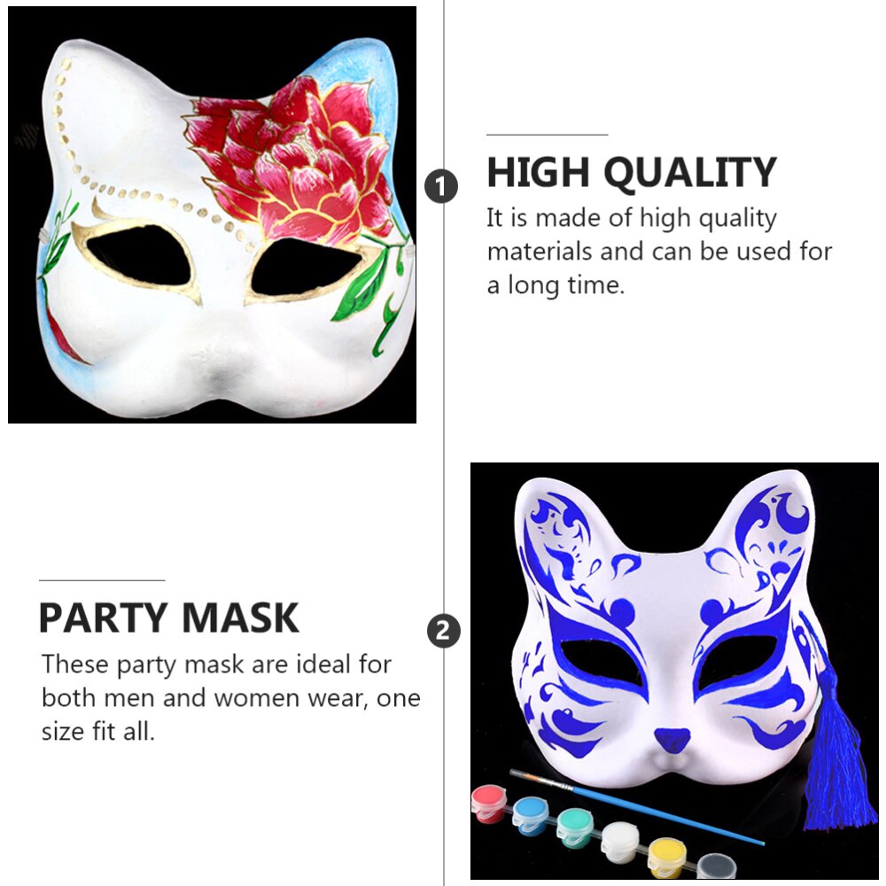 10Pcs DIY Paintable Mask Party Masquerade Props Cosplay Accessories for Party