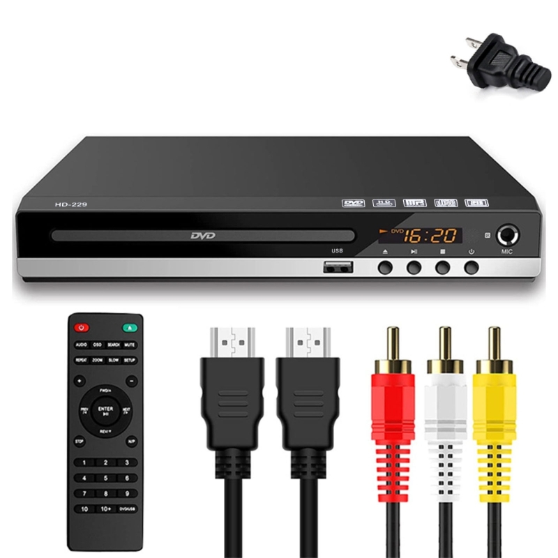 Dvd-spelare för tv med hdmi-kompatibel av-utgång, svcd-spelare för hemmabruk, regionsfri cd-rw-spelare för hemmastereo: Guld-