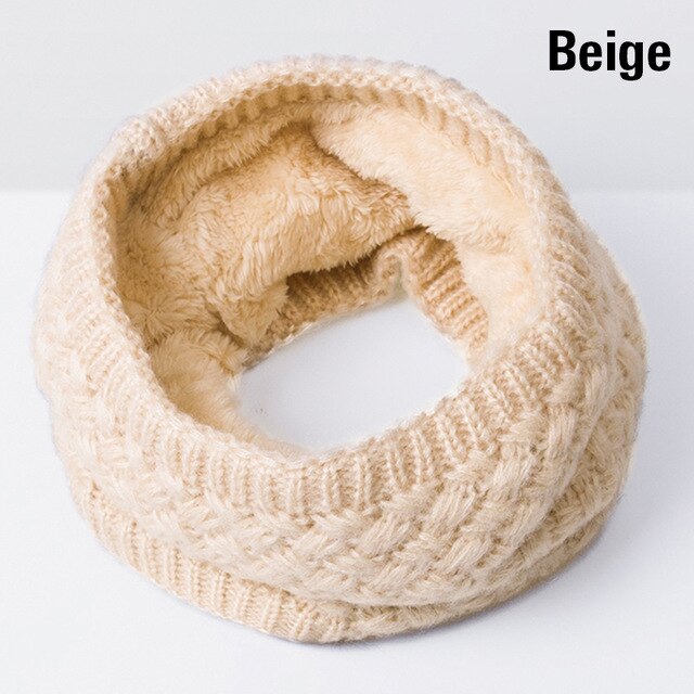Winter Scarves Men Women knitted Cotton Autumn Scarves Children Boy girl Unisex Warm Thicken Wool Plus Velvet Scarves: beige