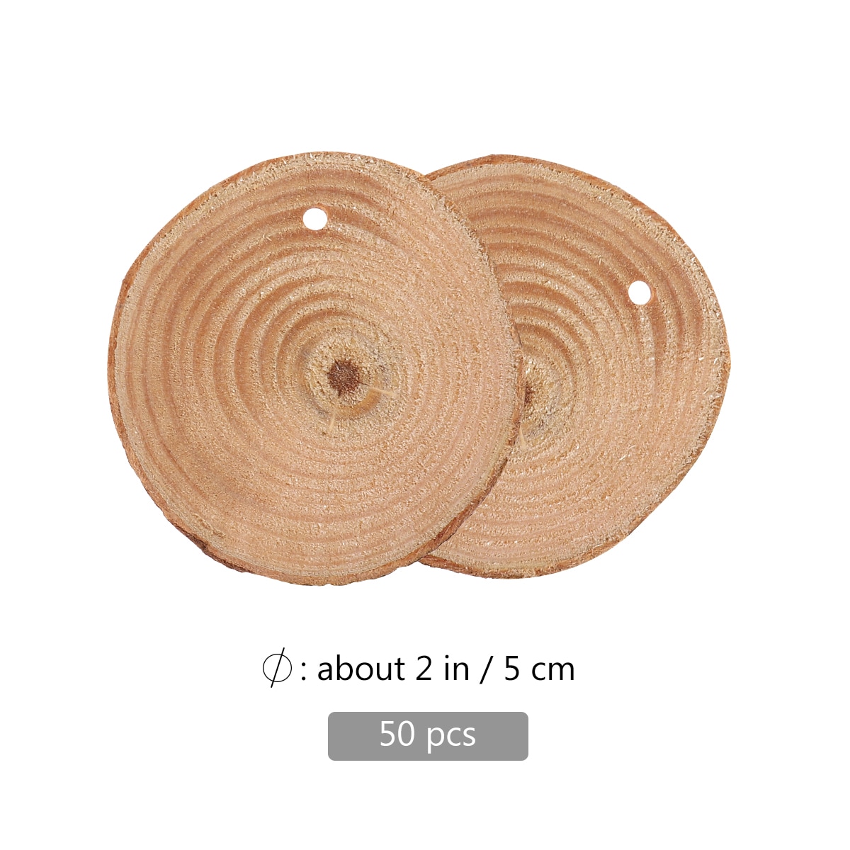 50 Uds. Rodajas circulares de madera rodajas de troncos de corteza de árbol para manualidades DIY, accesorios para fotos, adornos de Navidad para bodas