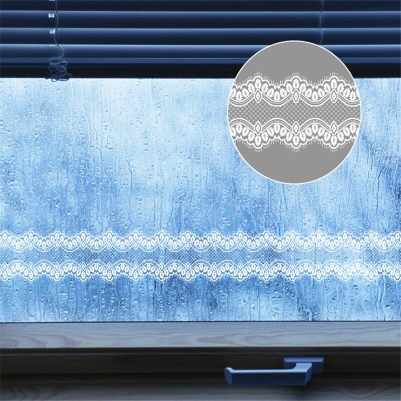 Lace Wall Sticker Bathroom Sliding Door Stickers Film Balcony Window Glass Stickers Store Decoration Window Glass Stickers 10m