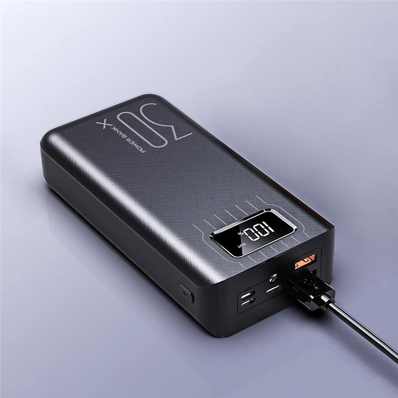 30000 mah diy power bank case led flash lys telefon hurtig opladning opladningsboks uden batteri power bank shell 5v