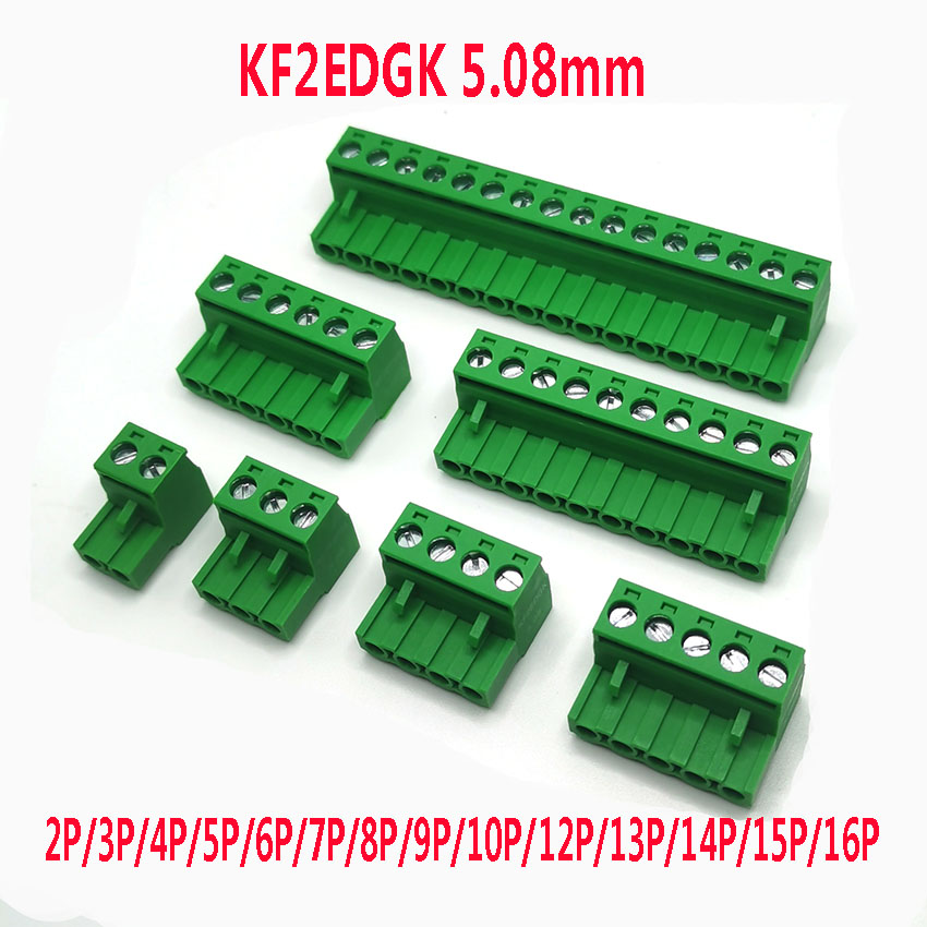 1 Uds KF2EDGK 5,08 2EDG PCB 2PIN /3P/4P/5P/6P/7P/8P/9P/10P/12P/13P/14P conector bloque de terminales enchufable carcasa contacto Phoenix