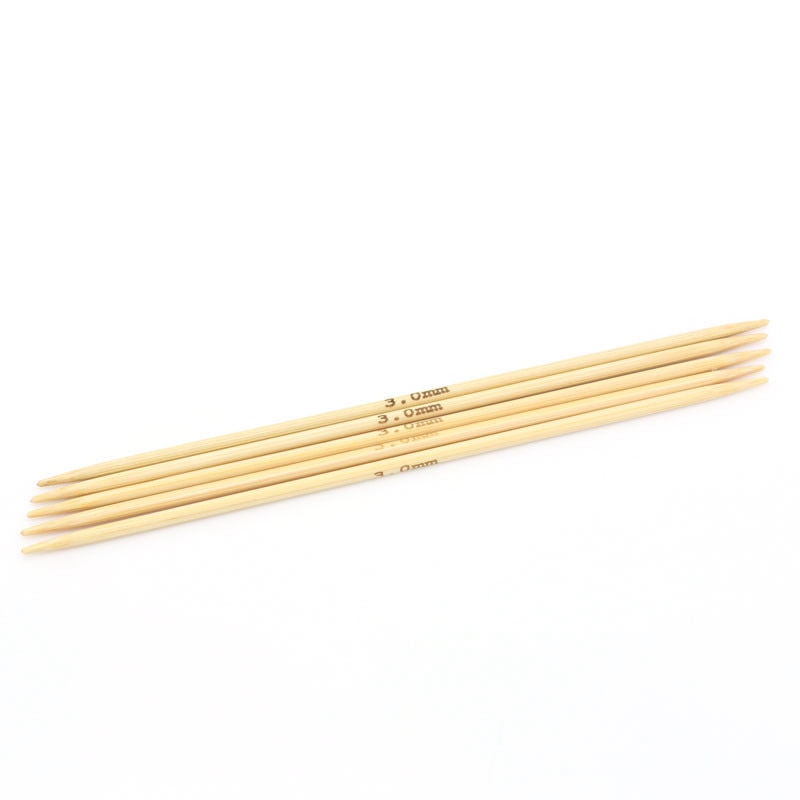DoreenBeads Bamboe Breinaalden Natuurlijke Dubbele Wees Hand Naaien Smooth Haaknaald (UK X/3.0mm), 15cm Lange 5 stks/set