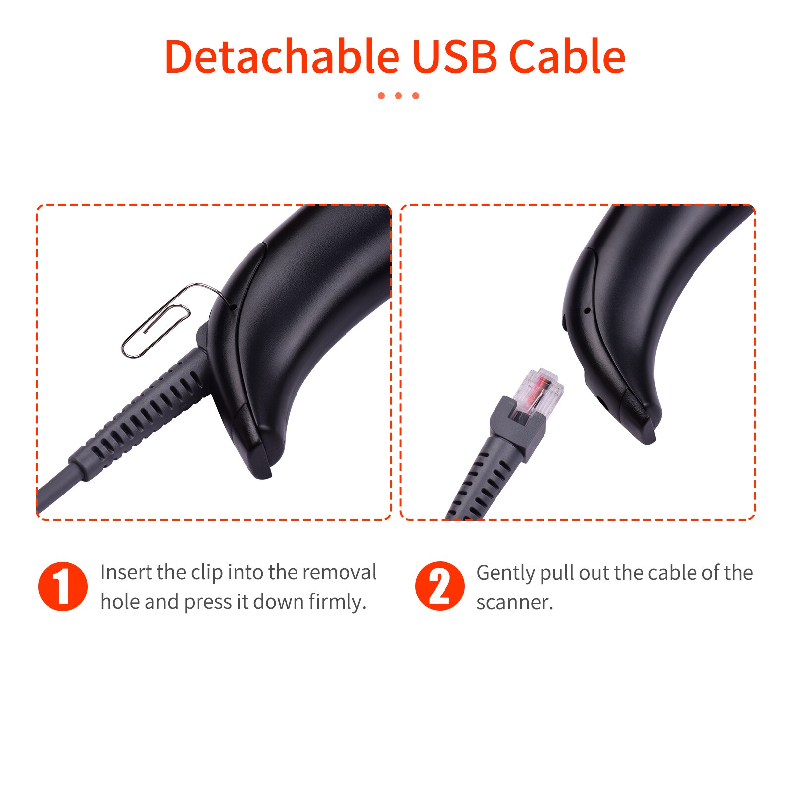 Aibecy Handheld USB Wired 1D2D/QR Barcode Scanner Bar Code Reader Manual Trigger/Auto Continuous Scanning Support Screen Code