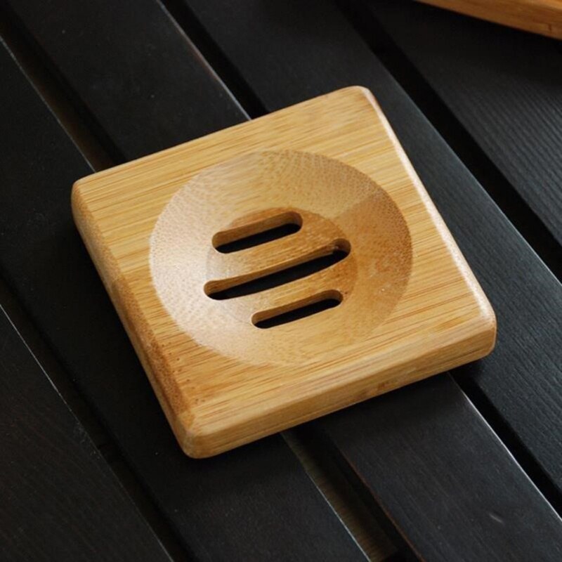 Wooden Soap Tray Drainer Soap Dishes Bathroom Soap Holder Shower Soap Stand Storage Box
