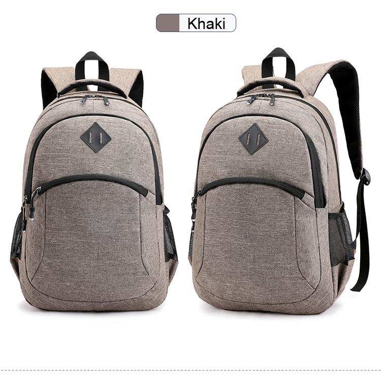 Mode Rugzak Canvas Mannen Rugzak Eenvoudige Student Schoudertassen Grote Capaciteit Tiener Schooltas Mochilas Mannelijke Student Rugzak: Khaki