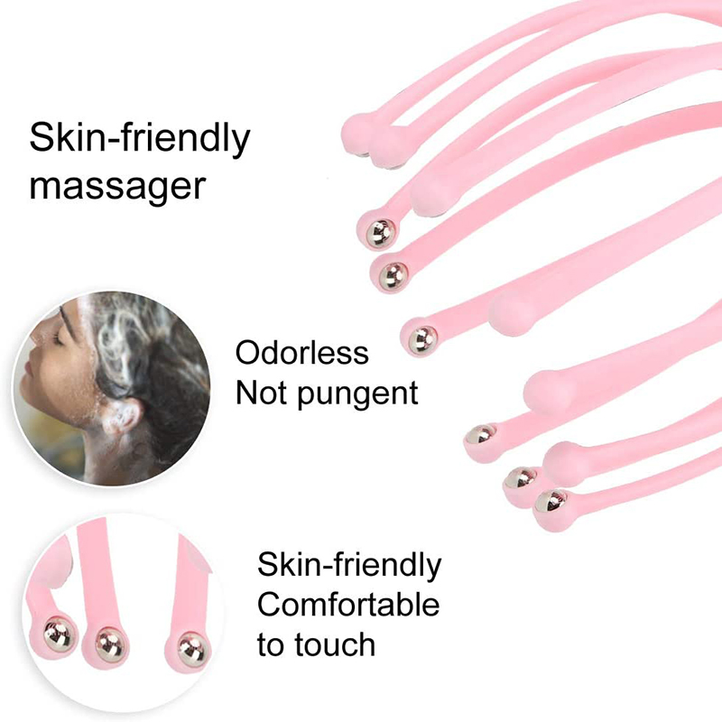 Masseur de tête pour cuir chevelu, 9 à 12 griffes, peigne pour le cou, boule en acier à 9 doigts, relaxation à la main, Spa, soins capillaires à domicile