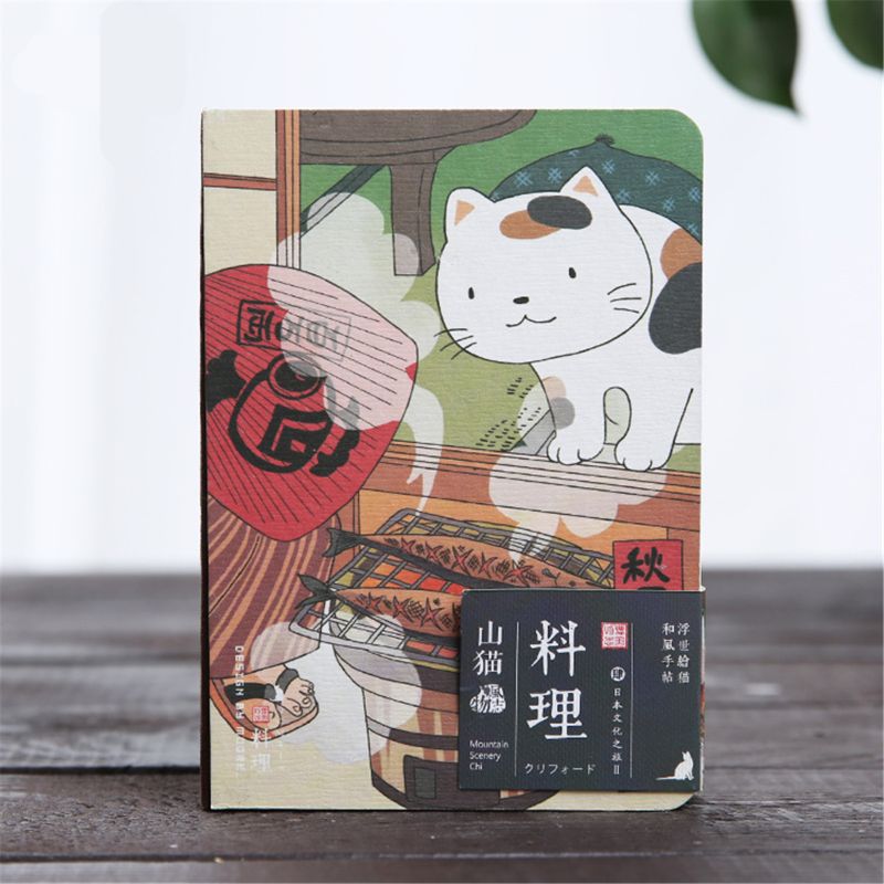 Cute Japanese Cat Notebook Planner Agenda Diary Hard Cover Yearly Monthly Planning Papers Journal Notebook Daily Memos: 7HH1000475-B