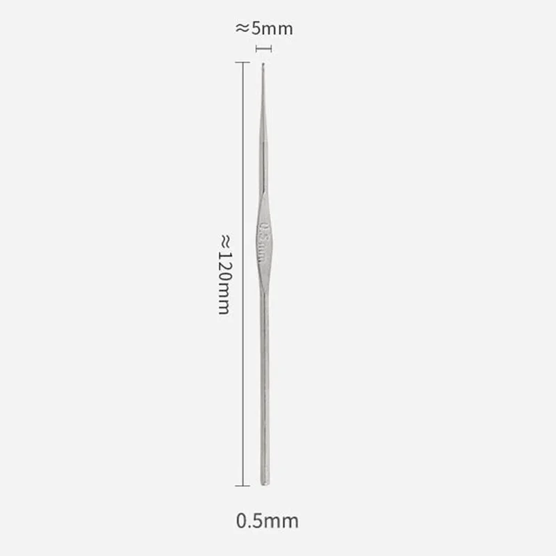 Gancho de ganchillo fino de metal, hilo de tejido de encaje, ganchos de ganchillo de un solo cabezal, herramientas de accesorios para tejer a mano, tamaño de agujas 0,5 mm-1,9 mm: Verde militar