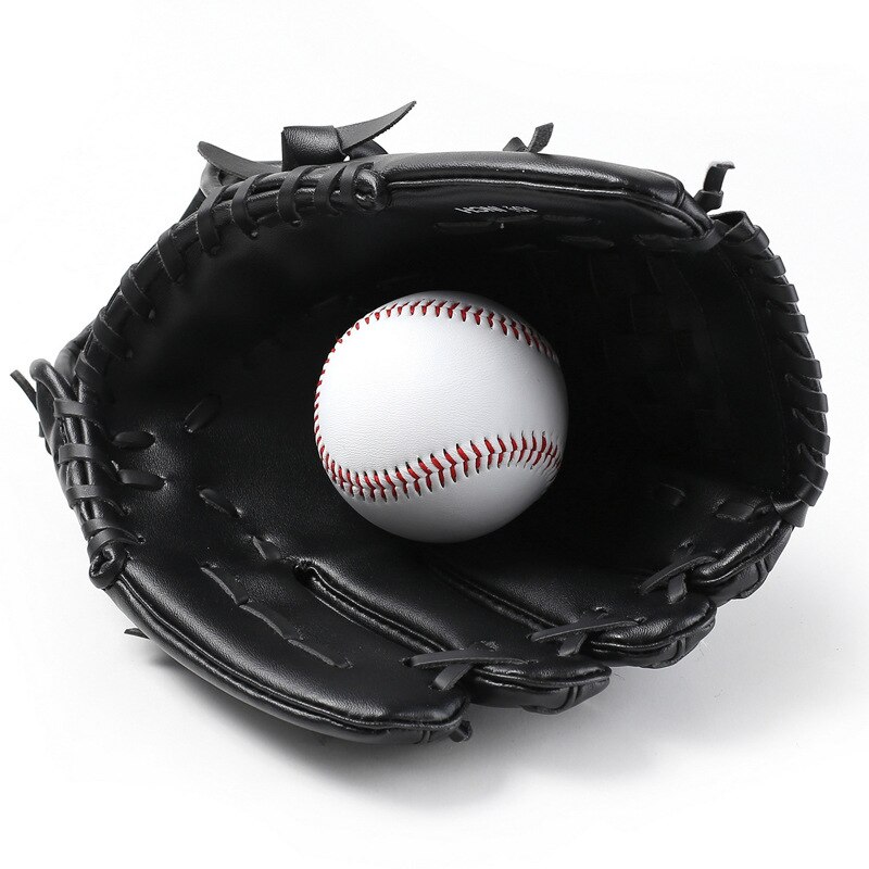 Guante de béisbol de lujo, equipo de entrenamiento de cuero, mano derecha, Catchers, ropa deportiva de béisbol BY50BQ: Negro / 10,5 pulgadas