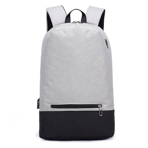 New Arrival Homens Laptop Mochila de Carga USB Anti-roubo Mochila Moda Saco de Escola de Grande Capacidade À Prova D' Água Para os Meninos Estudantes: grey
