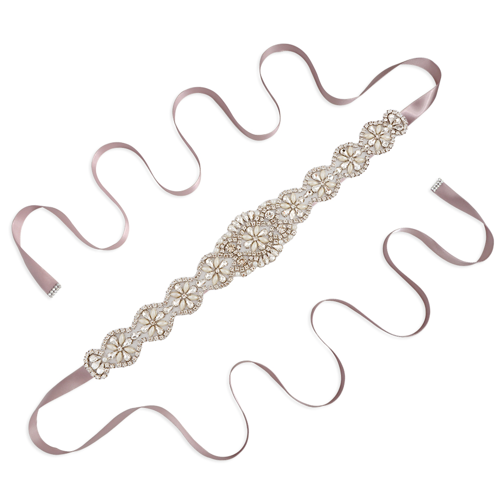 TRiXY S161-G Goldene Braut Gürtel für Frauen Strass Gürtel Braut Gürtel Hochzeit Schärpe Gürtel Gold Strass Applikationen: Antiquität voilet