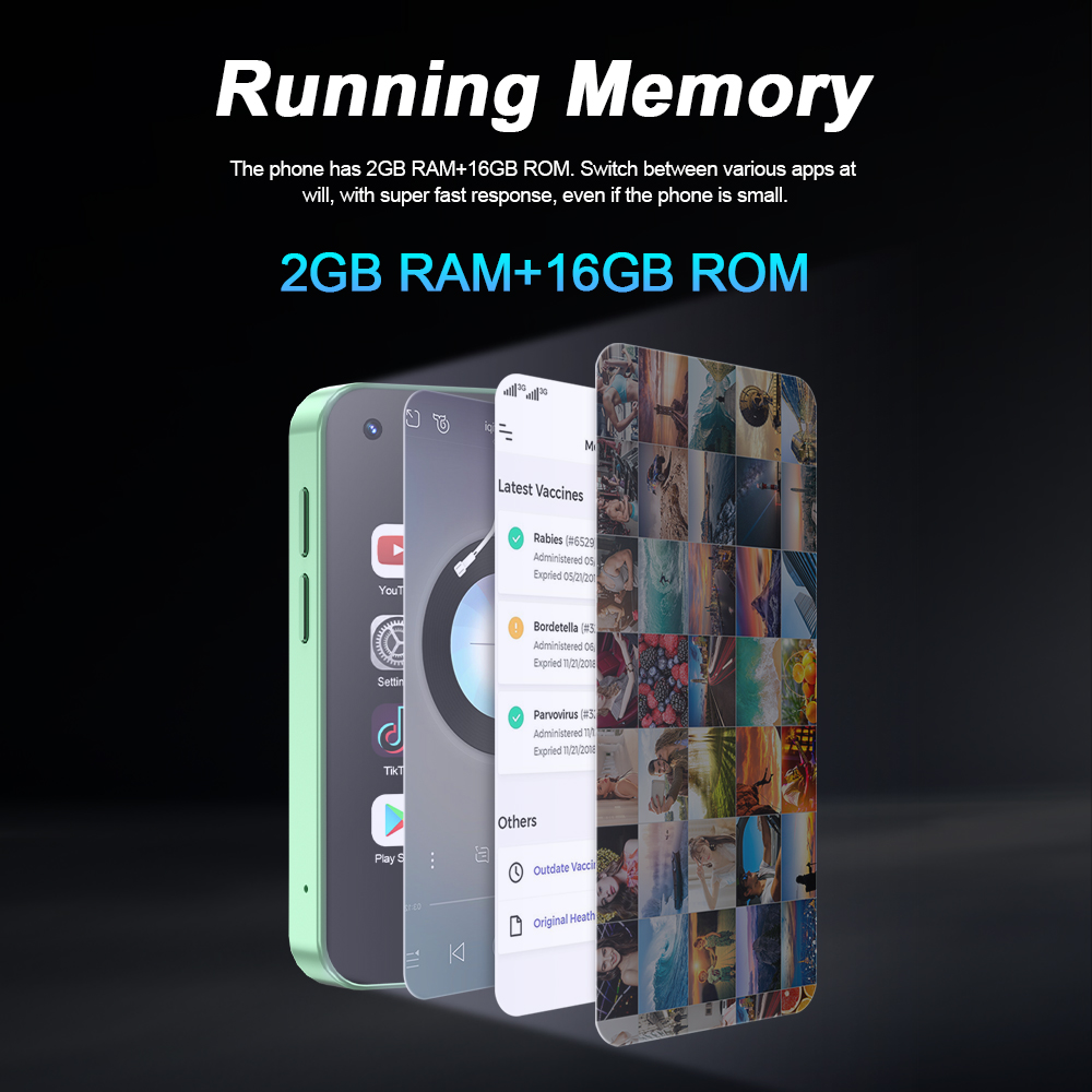 SERVO König5000 Mini-Smartphone 3G-Netzwerke Dual Nano SIM Android 9.0 System 16 GB Rom 2,5'' Bildschirm abspielen Geschäft Tasche Smartphones