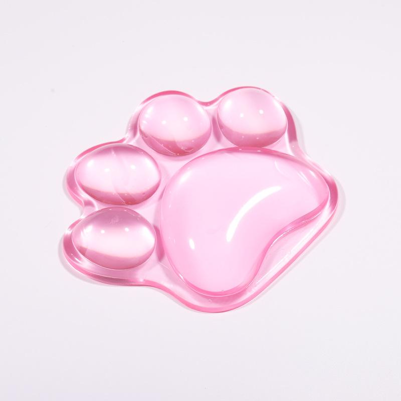 Cute Transparent Cat's Paw Shaped Mouse Pad Comfortable Non-Slip Wrist Rest Pad Mouse Wrist Rest Elbow Rest Mat Wrist Support: Orange