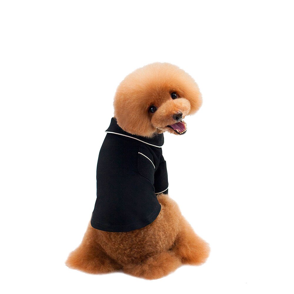 Transer Zwarte Mode Stijl Honden Shirt Polyester Pyjama Winter Kleine Puppy Honden Kleding 19Jan10