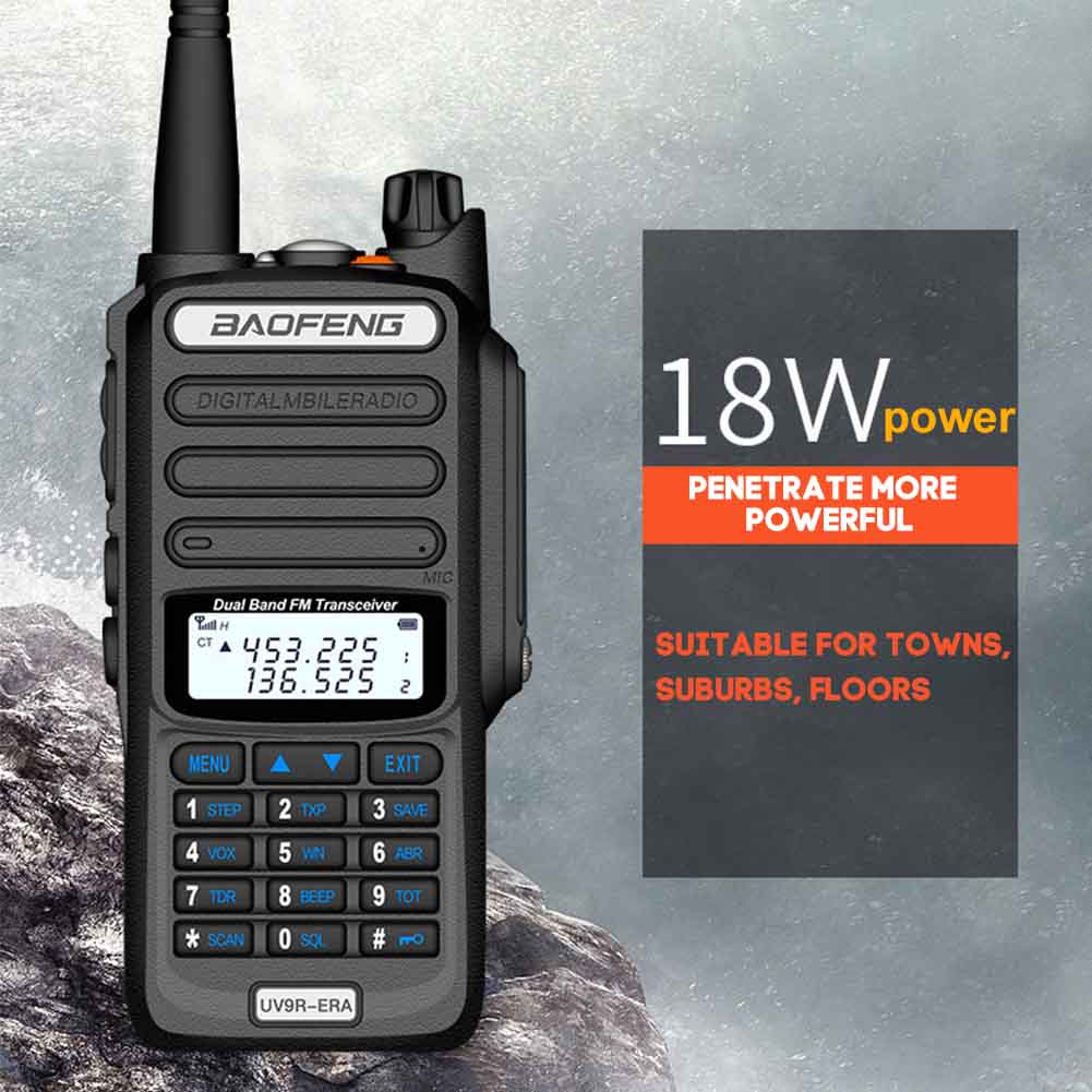 Walkie Talkie VHF UHF 18W Transceiver Two Way Radio With Antenna 128 Channel