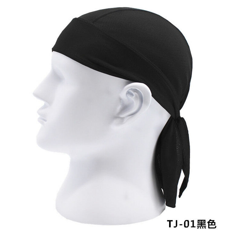 Men Boys Casual Solid Breathable Bandana Multi Function Men Bike Bandana Cycling Bandana Pirate Headwear: Black