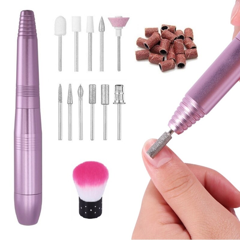 Professionele Vinger Teen Nagelverzorging Elektrische Nagels Boor Usb Machine Manicure Pedicure Kit Met Schuurbanden