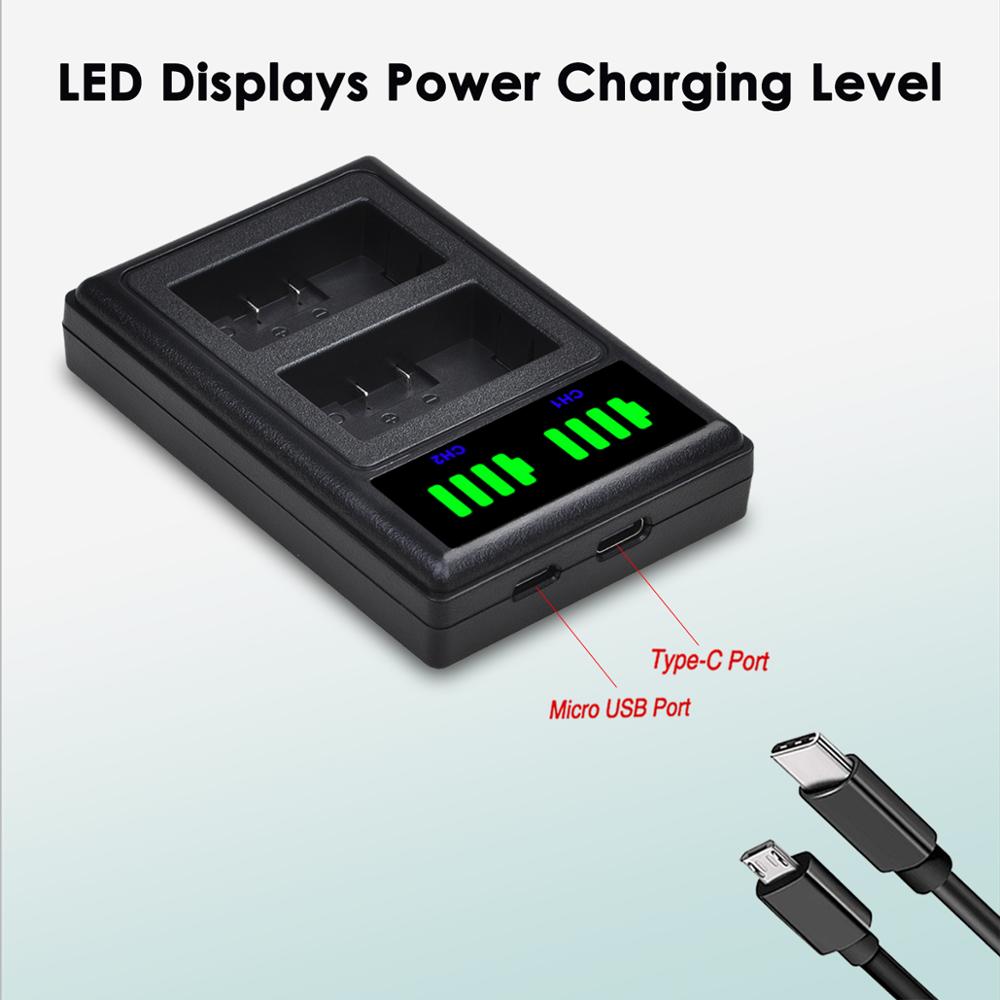 Batmax CGA-S006 CGR S006E S006 batterie + LED double chargeur USB avec Type C pour Panasonic DMC-FZ7 FZ8 FZ18 FZ28 FZ30 FZ35 FZ38 FZ50