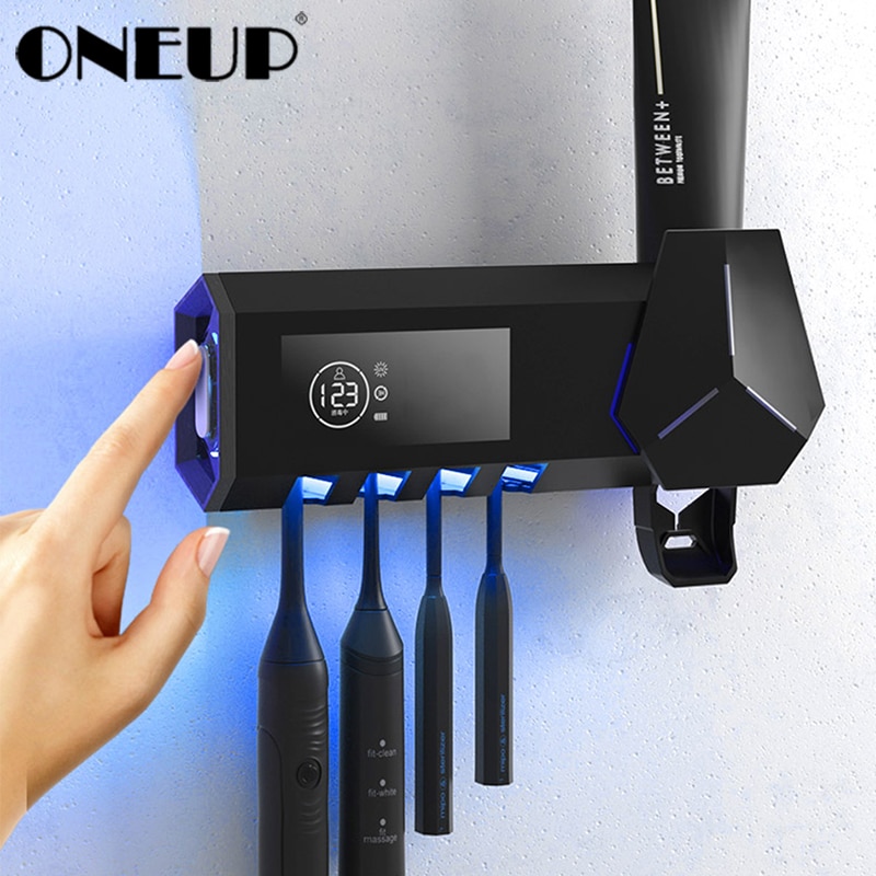 ONEUP UV Toothbrush Holder Smart Toothbrush Sterilizer Automatic Toothpaste Squeezer Dispenser Home Bathroom Accessories Sets