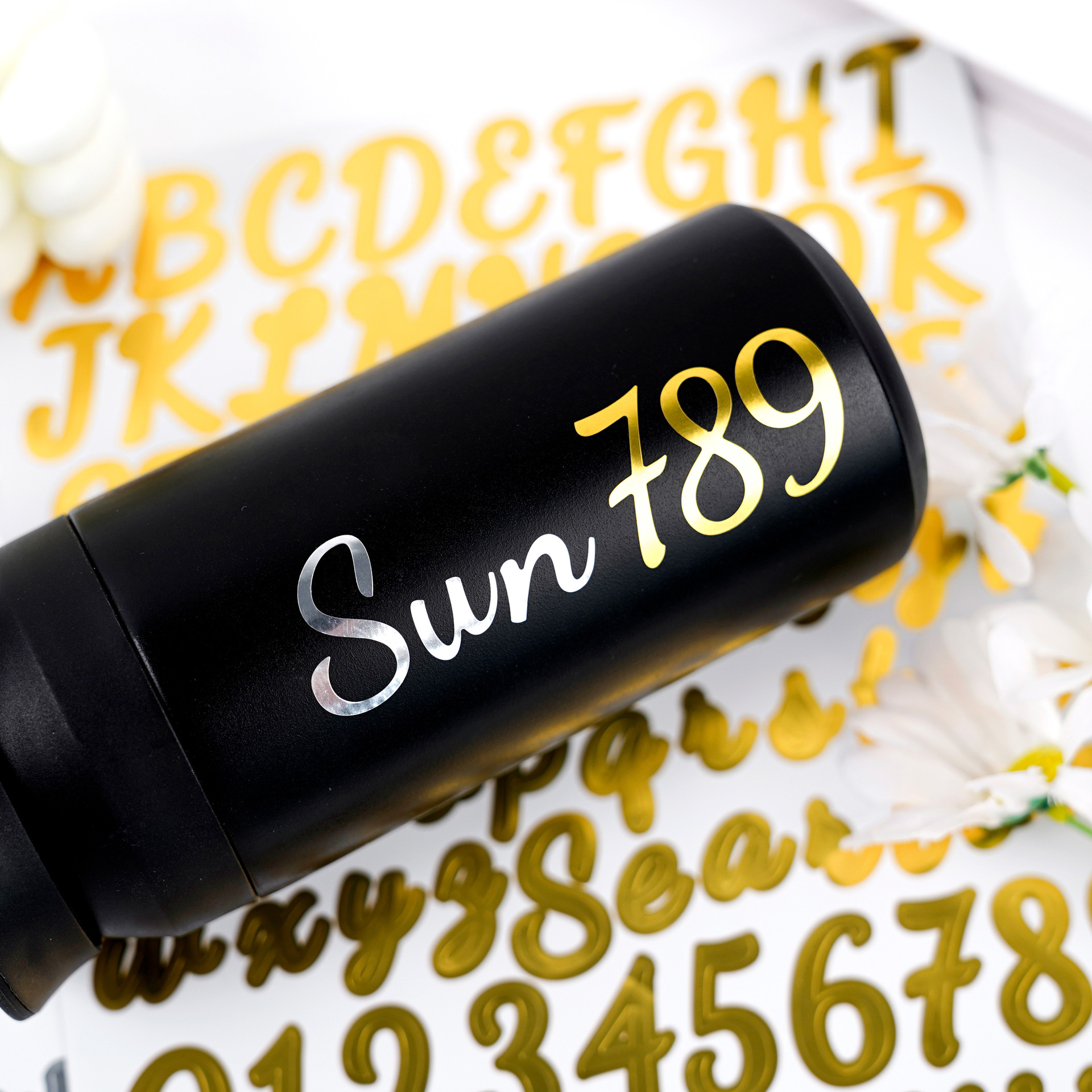 2 sheets Gold Self-Adhesive Vinyl Letters Numbers Alphabet Stickers Mailbox Numbers Sticker for Mailbox, Signs, Home, Window