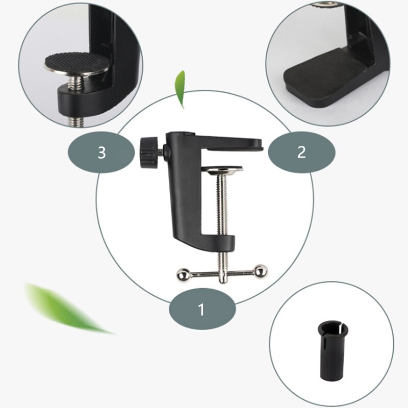 Abrazadera de montaje de mesa de Metal de alta resistencia para micrófono, brazo de suspensión, tijera, soporte para el brazo
