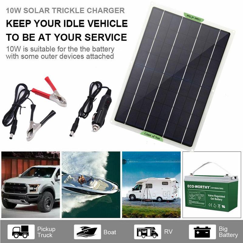 5W/10W/20W solar panel 12V/5V solar cell phone car battery charger trickle L8O5