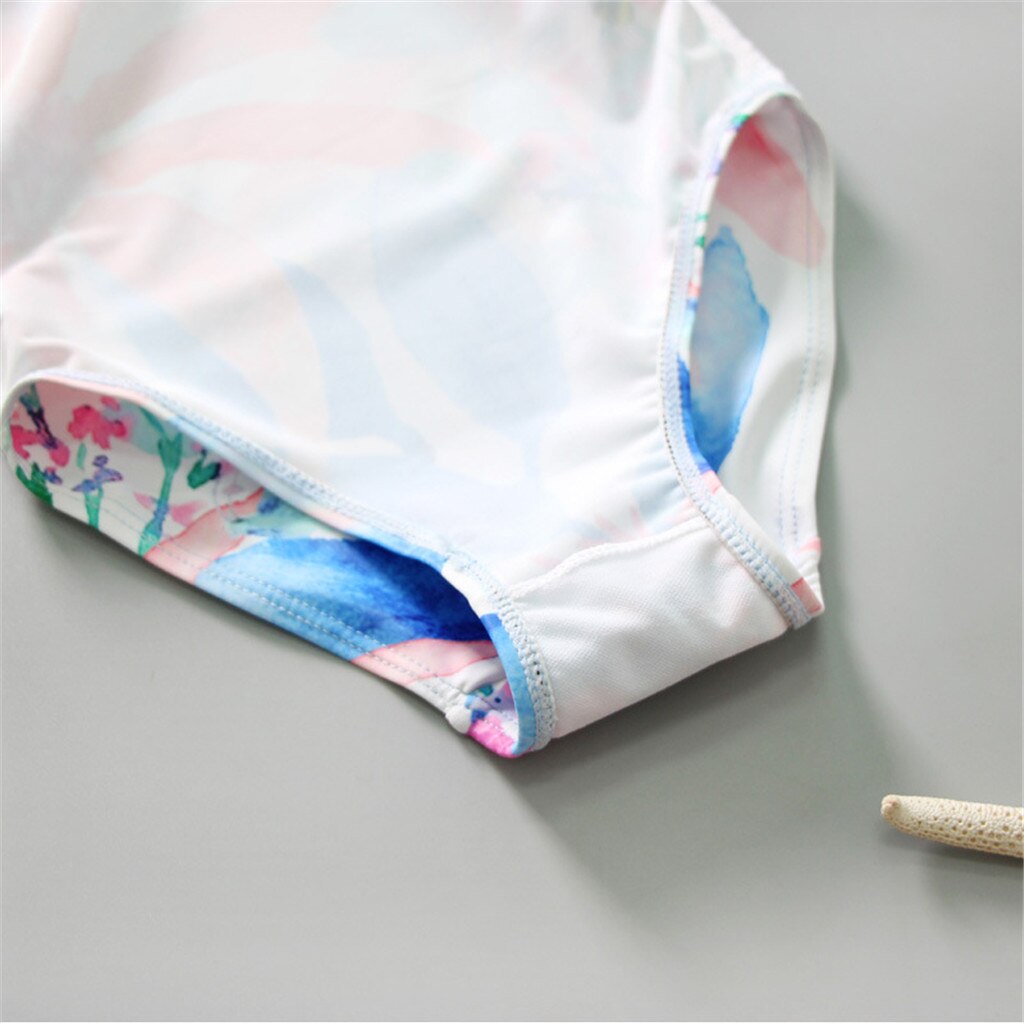 neue Neue Baby Mädchen Badeanzug Ein Stück Sommer Nette Ärmellose Rüschen Floral Print Bademode Bademode Monokini