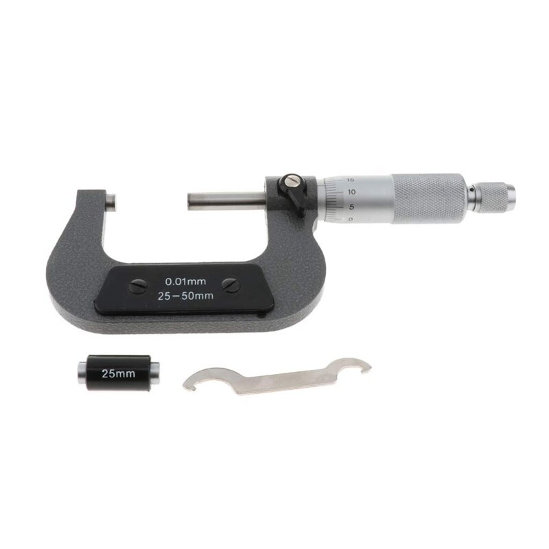 Mechanical Micrometer 25-50mm Range 0.01mm Resolution High Precision Outside Micrometer Industrial Tool