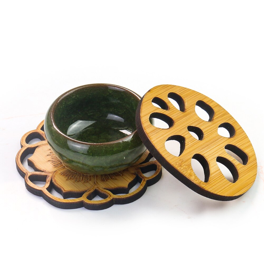 Posavasos de bambú Zen para té, antiincrustante tapete, soporte para taza de té, mesa de comedor, juego de té, posavasos, accesorio de cocina