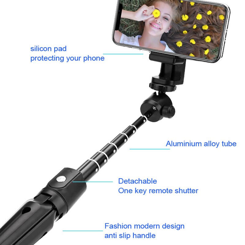 Style  k20 aluminiumslegering bluetooth selfie stick mobiltelefon kamera universal selfie stick