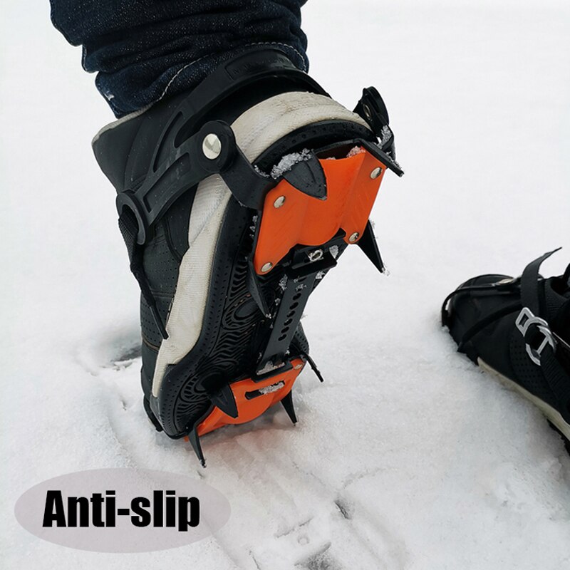 Equipo de escalada ajustable de acero al manganeso, 10 dientes, pinzas para zapatos antideslizantes para nieve y hielo, dispositivo de Crampon para montañismo