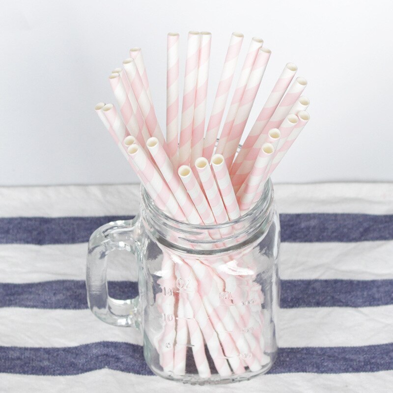25 Stuks Gestreepte Papier Rietjes Voor Baby Shower Wedding Party Kids Verjaardagsfeestje Decoratie Benodigdheden Papier Rietjes: 15