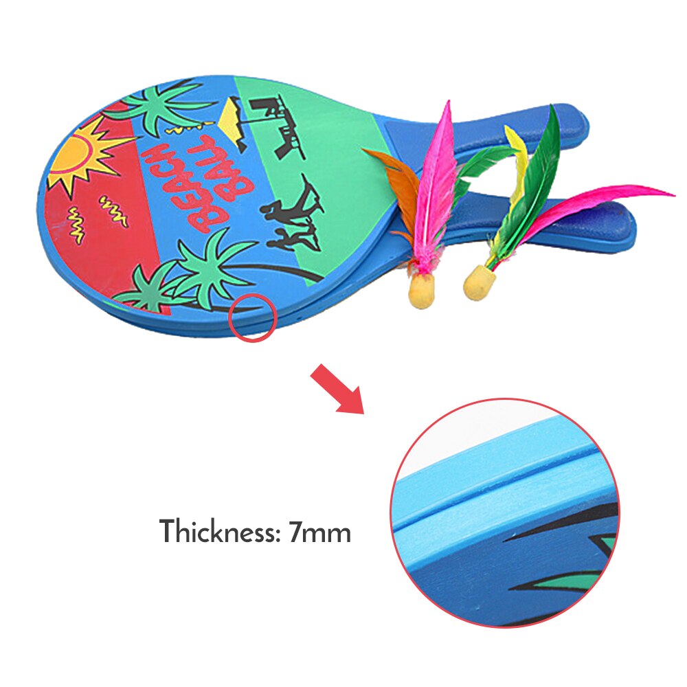 Fun Cricket Badminton Racket 7MM Big Badminton Racket Seven Layers of High-grade Poplar Wood Beach Racket With 2 Balls Indoor