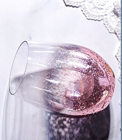 Creatieve Sterrenhemel Ei Vorm Glas Ontbijt Cup Koffie Thee Melk Sap Water Mok Rode Wijn Whiskey Cup Liefhebbers vrienden Cup: pink