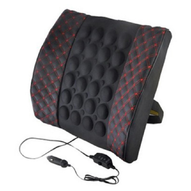 Car Massager lumbar Support Pillow Power Seat Backrest lumbar Pillow for Volkswagen vw POLO Tiguan Passat Golf EOS Scirocco: Black red line