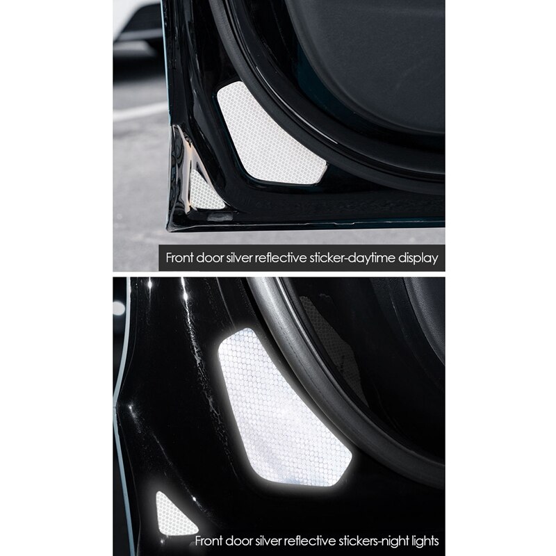 4 Stuks Auto Deur Reflecterende Waarschuwing Stickers Voor Tesla Model 3 Veiligheidswaarschuwing Mark Open Hoge Reflecterende Strips