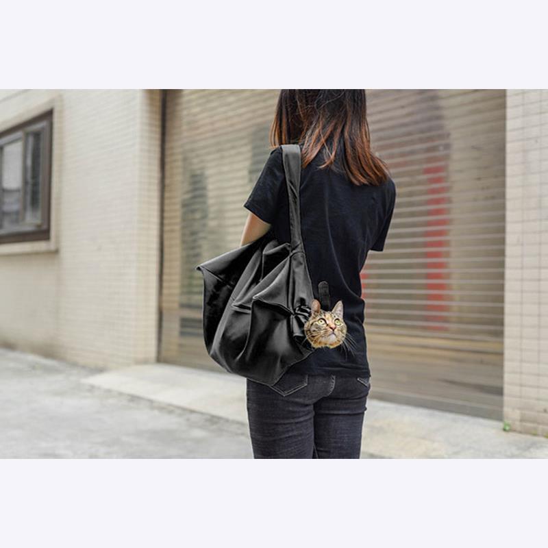 Kattendraagtas zwart/groen ademende kattendraagtas draagbare kattentas schoudertas voor huisdieren reistas kattentransporttas