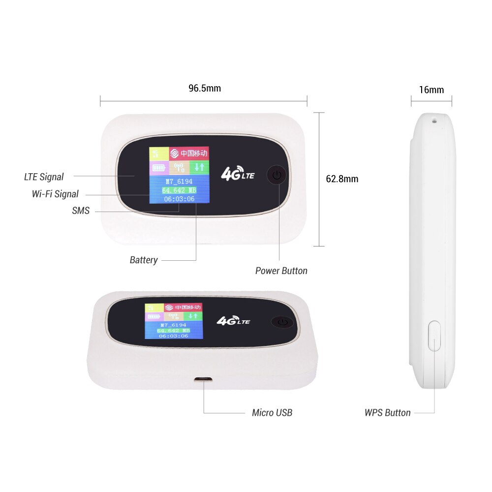 KuWFI Mobile 4G Wifi Router Mobile WiFi Hotspot Travel Router Partner4G Wireless SIM Routers with SD and SIM Card Solt