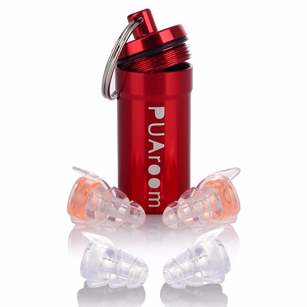 PUAroom-bouchons d'oreille haute fidélité | Avec étui et 2 tailles différentes, bouchons d'oreilles réutilisables et antibruit, pour musiciens, Concerts et DJ